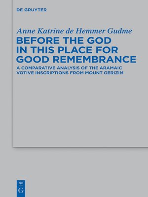 cover image of Before the God in this Place for Good Remembrance